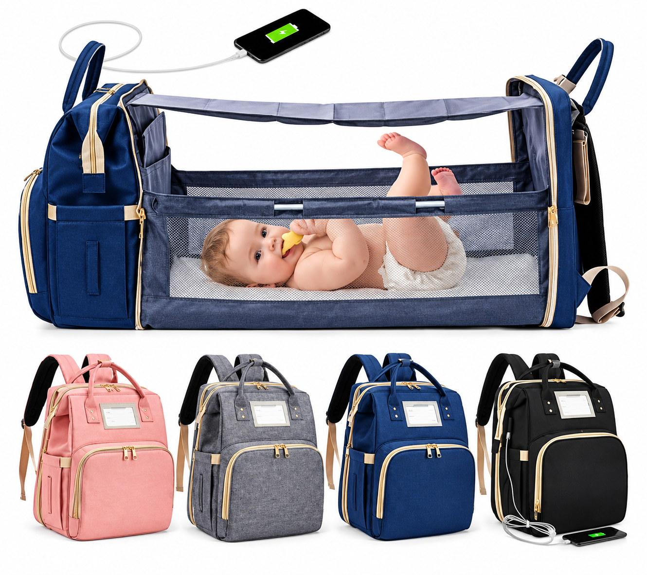 BOLSO MALETA PAÑALERA CON CAMBIADOR